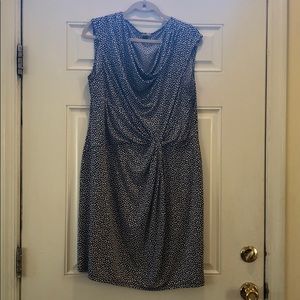 Blue and white scoop neck dress